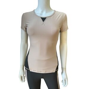 X by Gottex Women Beige and Black Athletic Top With Mesh, NWOT, XS
